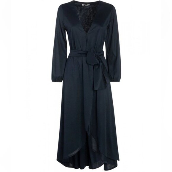 Back Label Wellness Wear Ballet Dress Long Sleeves Egyptian Cotton Midnight Sz S - Picture 2 of 11